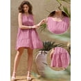 thumbnail image 2 of DARING DIVA Women's Gingham Flowy Swing Plaid Tiered Short Dresses S Red, 2 of 6