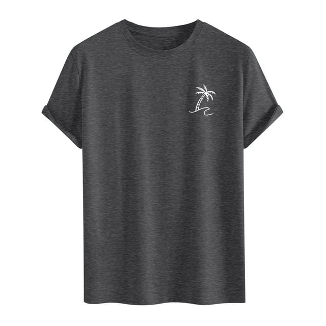 Huesdet T-Shirts Graphiques pour Hommes à Col Rond T-Shirts à Manches Courtes T-Shirts Décontractés d'Été Mode Urbaine (Gris, P)