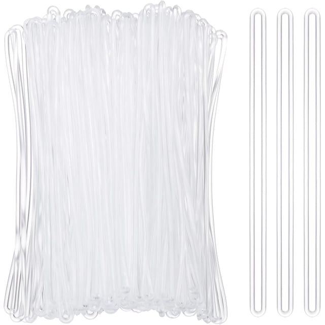 Luggage Tag Loops, 100 Pcs PVC Straps for Bag Tags, Holders ID Cards, Suitcase Labels, Transparent
