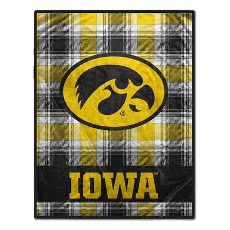 Pegasus Iowa Hawkeyes 66" x 95" Oversized Plaid FAN-mily Ultra Cozy Blanket