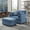 Coast Blue, variant on Roundhill Furniture Wilson 2-Piece Living Room Set, Chair and Ottoman, Coast Blue