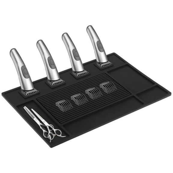 Barber Mat for Clippers, PVC Clipper Mat, Barber Mat for Station, PVC Rectangular Design, Ideal Barber Mat for Organizing Tools, Easy to Clean