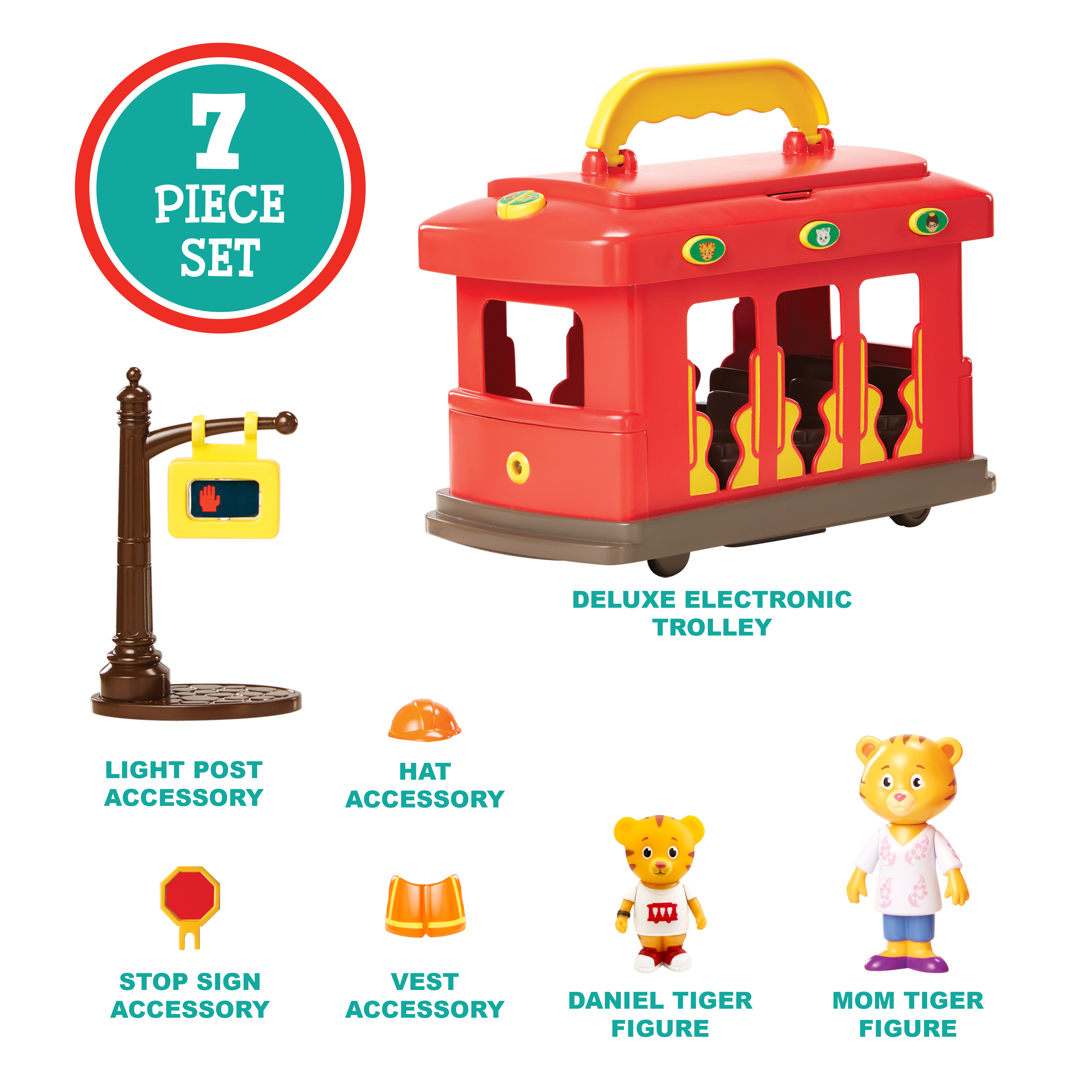 Daniel Tiger's Neighborhood-Deluxe Electronic Trolley Vehicle Car & Truck Play Vehicles' brand Daniel Tiger - image 2 of 8