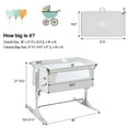 Gymax Portable Baby Bed Side Crib Height Adjustable W/ Music Box & Toys Light Grey