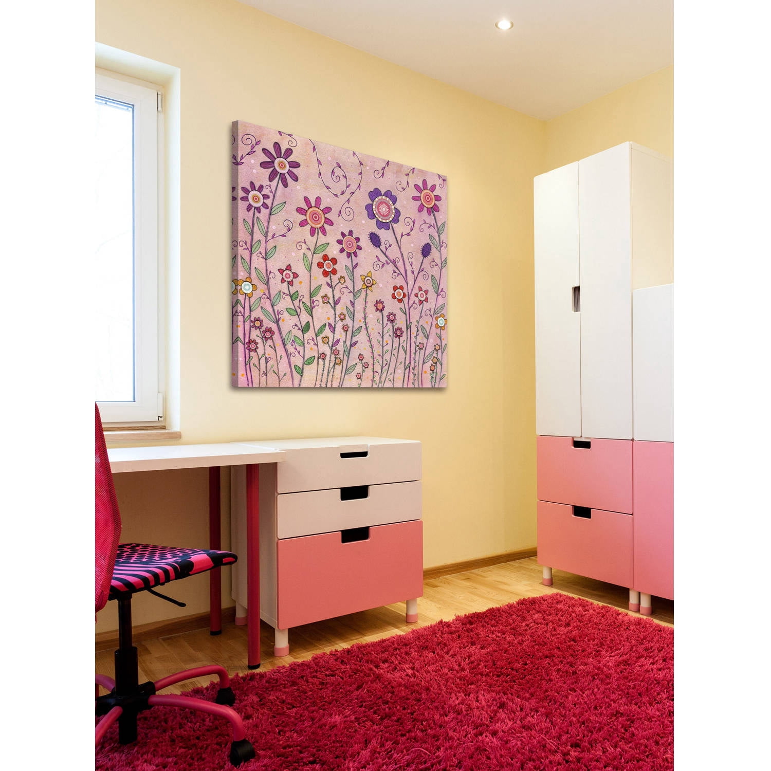 Marmont Hill "August Flowers" by Sascalia Painting Print on Wrapped Canvas