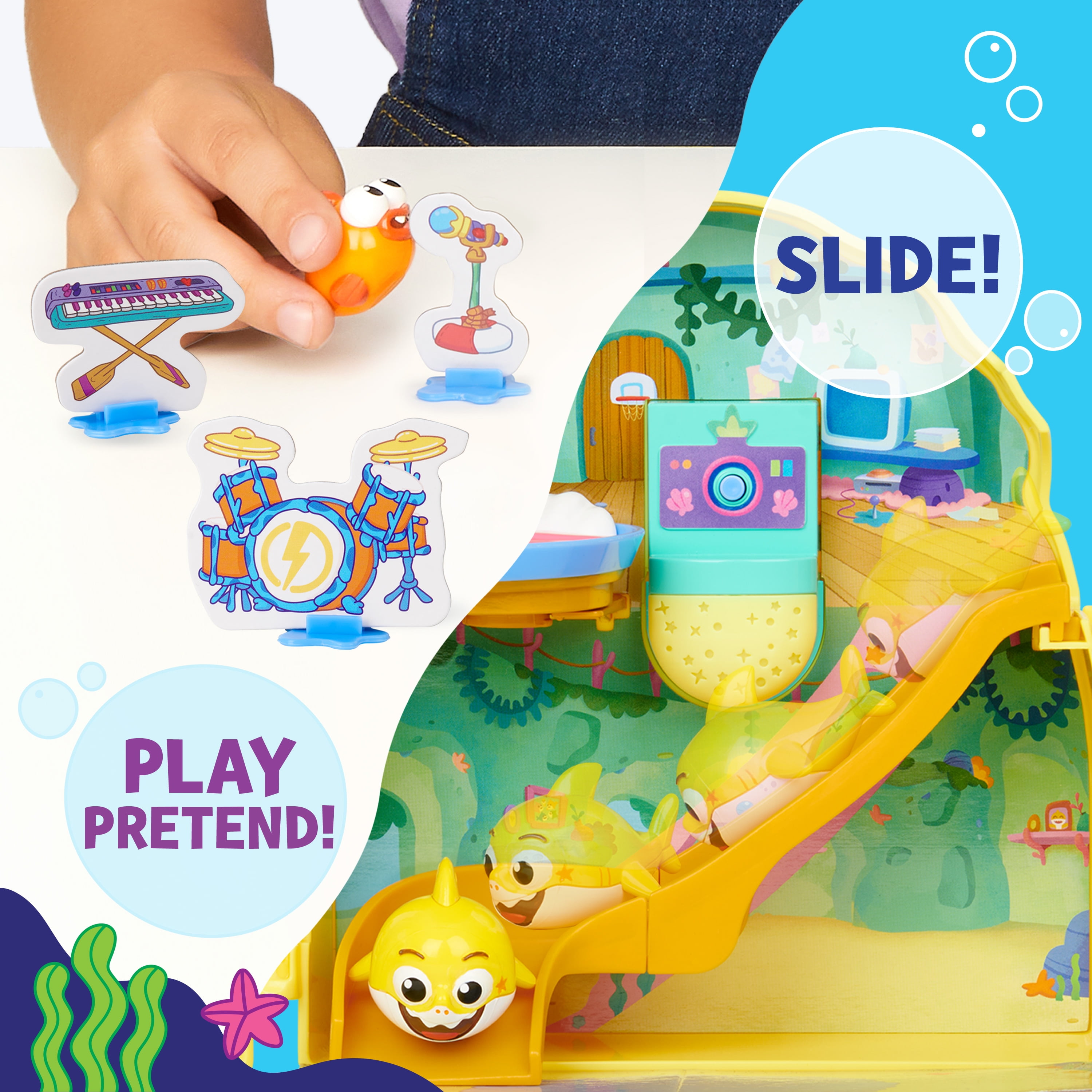 Baby Shark Big Show Shark House with Lights and Sounds Doll Playsets, 25 Pieces