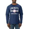 thumbnail image 1 of Wild Bobby City of Cincinnati Baseball Fantasy Fan Sports Men's Long Sleeve T-Shirt, Navy, 3X-Large, 1 of 6