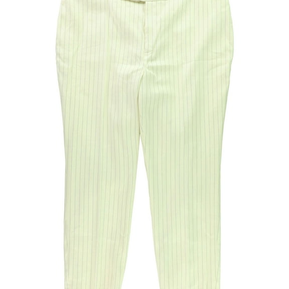 Lauren Ralph Lauren Women's Pinstriped Twill Skinny Pants (14, White/Black)