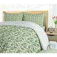 thumbnail image 5 of Ambesonne Floral Duvet Cover Set, Burgeoning Daisies Leaves, 2-Calking, Green Green, 5 of 7