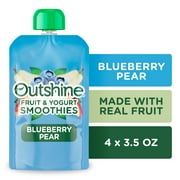 Outshine Fruit and Yogurt On the Go Smoothie Snacks, Blueberry Pear, 3.5 oz Pouches (4 Pack)