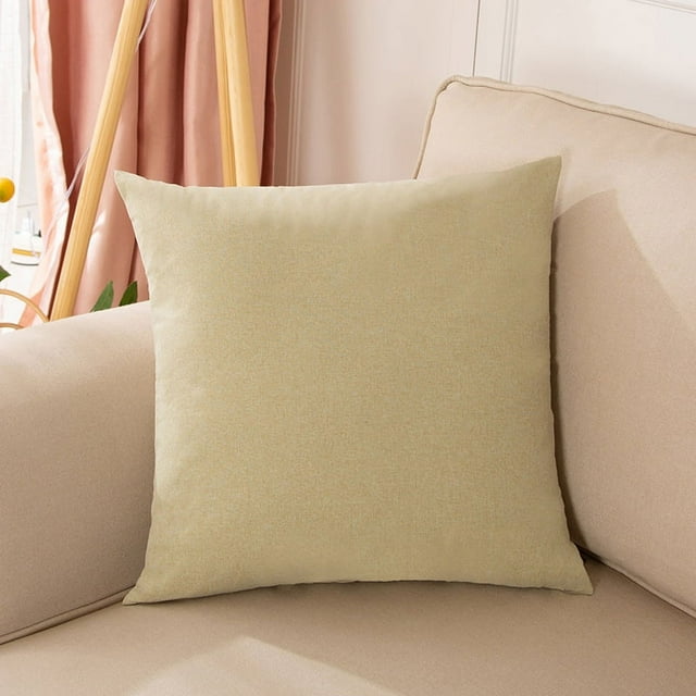 Nvzi piezas de funda de almohada de lino sólido Clásica y atemporal, funda de almohada simple de color puro, con cualquier cama es brillante 23,62 x 23,62 pulgadas (amarillo frijol)