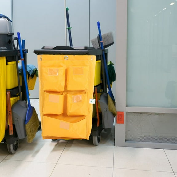 HEMOTON  Clean Car Bag Housekeeping Replacement Janitorial Bags Yellow