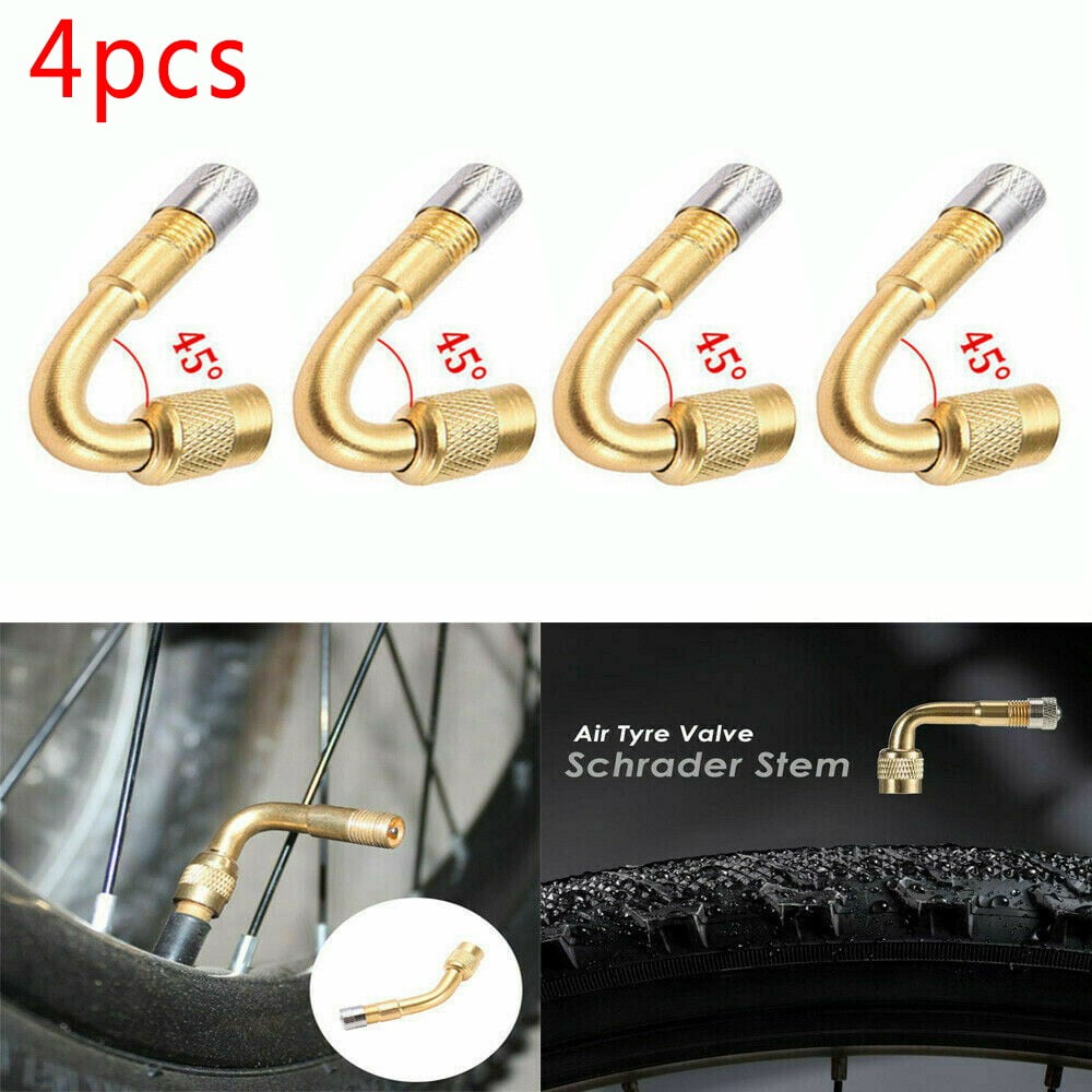 4PCS Air Tire Valve Extension 45° Angle Adaptor Motorcycle Car Stem