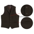 thumbnail image 3 of Gioberti Men's 5 Button Tailored Collar Slim Fit Formal Herringbone Tweed Suit Vest, 3 of 4