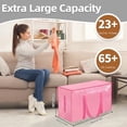 thumbnail image 3 of 6 Pack-Extra Large Heavy Duty Moving Bags - Waterproof Storage Totes with Handles & Zippers, Foldable for College Dorm, Storage (Pink), 3 of 7