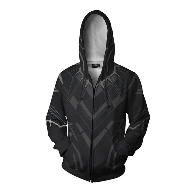 Sudaderas con capucha con estampado 3D de la pantera negra de la película de Marvel para hombres y mujeres, chaquetas con bolsillo con cremallera de hip hop, popular