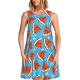 thumbnail image 1 of Disketp Cartoon Watermelon para Vestido sin Mangas para Mujeres, Vestidos de Verano para Mujeres, Casual y Holgado para la Playa, 1 of 7