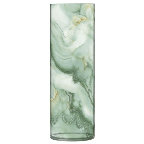 Clear Flower Vase Centerpieces Plastic Cylindrical Vases Home Wedding Decor 4"x12" Soft Green Marble
