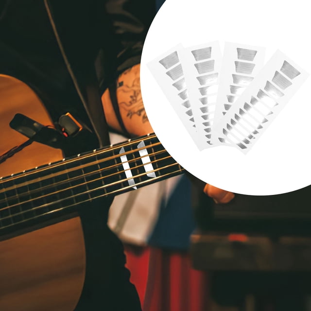 unbranded Stickers Para Diapasón De Guitarra Plateados Autoadhesivos Duraderos Para Y Práctica