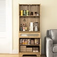 thumbnail image 2 of 63" Tall Liquor Cabinet with Wood Finish | Adds Functionality to Dining Room Bar, 2 of 7