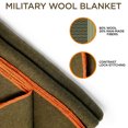 thumbnail image 4 of TEKO Large Wool Camping Blanket Throw Blanket – 90”x64” Large Outdoor Blankets  - Machine Washable Emergency Survival Fire-Proof Blanket Green, 4 of 8