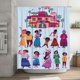 thumbnail image 1 of Cortina de ducha Encanto, cortina de ducha decorativa impermeable y lavable para baño, juego de decoración de accesorios de baño con 12 ganchos de plástico de 72 x 72 pulgadas, 1 of 8