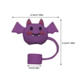 thumbnail image 2 of 10mm 3D Halloween Straw Cover Silicone Straw Tips Reusable -Proof Straw Toppers for Tumblers Pumpkin and Cat Designs Fall Holiday Party Cup Accessories, 1Pack B, 2 of 4