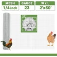 thumbnail image 2 of 24 in x 50 ft 1/4 inch Hardware Cloth 23 Gauge Wire Fencing Galvanized Welding Garden Fence Roll Square Mesh Chicken Rabbit Snake Cage Heavy Duty Welding Fencing, 2 of 9
