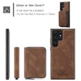 thumbnail image 5 of Allytechgroup Zipper Pocket Leather Wallet Cell Phone Case for Samsung Galaxy S25 Ultra, Brown, 5 of 7