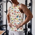 thumbnail image 5 of Gukieu Butterfly Flowers Print Men's Quick Dry Fitness Vest, Round Neck Sleeveless Fitness Bodybuilding Top-Medium, 5 of 7