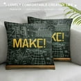 thumbnail image 3 of Orinice Mathematics Classroom Throw Pillow Cushion Cover by , Dark Blackboard Backdrop with Math Equations Geometry Axis Art, Decorative Square Accent Pillow Case, White, 3 of 5