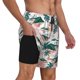 thumbnail image 2 of Balery Hawaii Palms Bañador para hombre, shorts de playa de secado rápido con entrepierna y forro de compresión-X-Large, 2 of 6