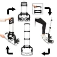thumbnail image 6 of IVV Folding Hand Truck Dolly Aluminum Folding Hand Cart Luggage Trolley Cart with Telescoping Handle and All-Terrain Wheels, Double Bearings (Black), 6 of 9