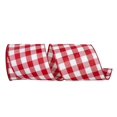thumbnail image 2 of Reliant Ribbon 93228W-036-10F Celine Plaid Twill Wired Edge Ribbon - White & Red - 4 in. x 10 yards, 2 of 3