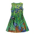 thumbnail image 3 of FKELYI Girls Sleeveless Dress with Van Gogh Irises in the Garden Repro Floral Soft Outdoor Activities Summer Dress Size 5-6 Years Aesthetic, 3 of 5