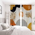 thumbnail image 2 of Cortinas GOLDLAWN, estilo bohemio, con hojas abstractas de mediados de siglo, 135 x 215 cm, 2 of 7