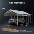 thumbnail image 3 of Quictent Heavy Duty 13x26 FT Vertical Roof Metal Carport, Pre-Drilled All Weather Car Shelter for RV, Vehicles & Farm Equipment, 3 of 9