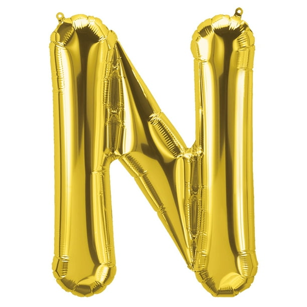 (10 Ea) 16In Foil Balloon Gold Letter N - Walmart.com - Walmart.com
