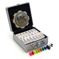 thumbnail image 1 of Double 15 Numeral Pro Size Mexican Train & Chicken Domino Set in Aluminum Case, 1 of 7