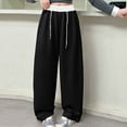 thumbnail image 2 of Clothes for Teen Girls Solid Color Sweatpants Girls Casual Pants Spring Arrival Stylish Loose Straight Leg Sweatpants For Kids Comfortable Elastic Waist Daily Wear Outfit, 2 of 7