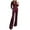 Wine, variant on Bigersell Ripped Jumpsuits for Women Jumpsuit Jumpsuits For Women Sleeveless Pocket Solid Color Loose Straight Pants Fashion Romper Pants Ladies Skinny Jumpsuits High Waist