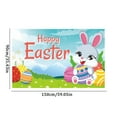 thumbnail image 3 of Easter Eggs- Easter Banner Holiday Decorations Egg Bunny Flag Background Cloth Holiday Party Photo Background, 3 of 5