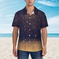 thumbnail image 4 of Bixox Men's Hawaiian Shirts Men's Gold Black Glitter Print Short-Sleeve Shirt-X-Large, 4 of 8