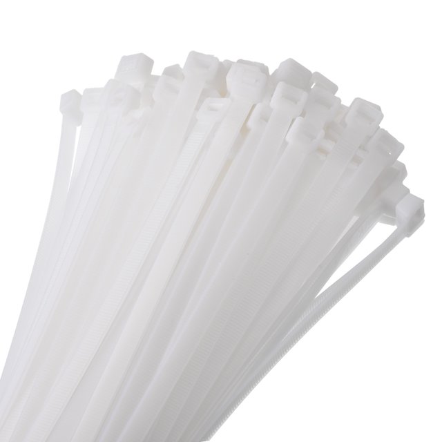 Unique Bargains 200pcs 10' 53 Lbs Cable Zip Ties Self-Locking Long Nylon Cable Tie Wraps 5/16' for Cord Management, White