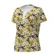 thumbnail image 3 of Wukai Lilies Flowers Casual V-Neck Graphic Tees for Women: Lightweight and Breathable Summer Tops with Stylish Design-Medium, 3 of 8