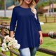 thumbnail image 4 of Plus Tamaño Suelto Ajuste Camisetas para las Mujeres Impresas 3/4 Manga Cuello Redondo Blusa Casual Verano, Más Tamaño de la Túnica de Manga Larga para las Mujeres, 4 of 6