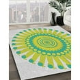 thumbnail image 3 of Ahgly Company Machine Washable Indoor Square Transitional Green Area Rugs, 7' Square, 3 of 7