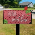 thumbnail image 3 of Buffalo Plaid Welcome Mailbox Covers Magnetic Letter Box Wrap Standard Size 21x18 Inch Mailbox Decor Post Letter Box Decoration for Outdoor Garden Yard, 3 of 5