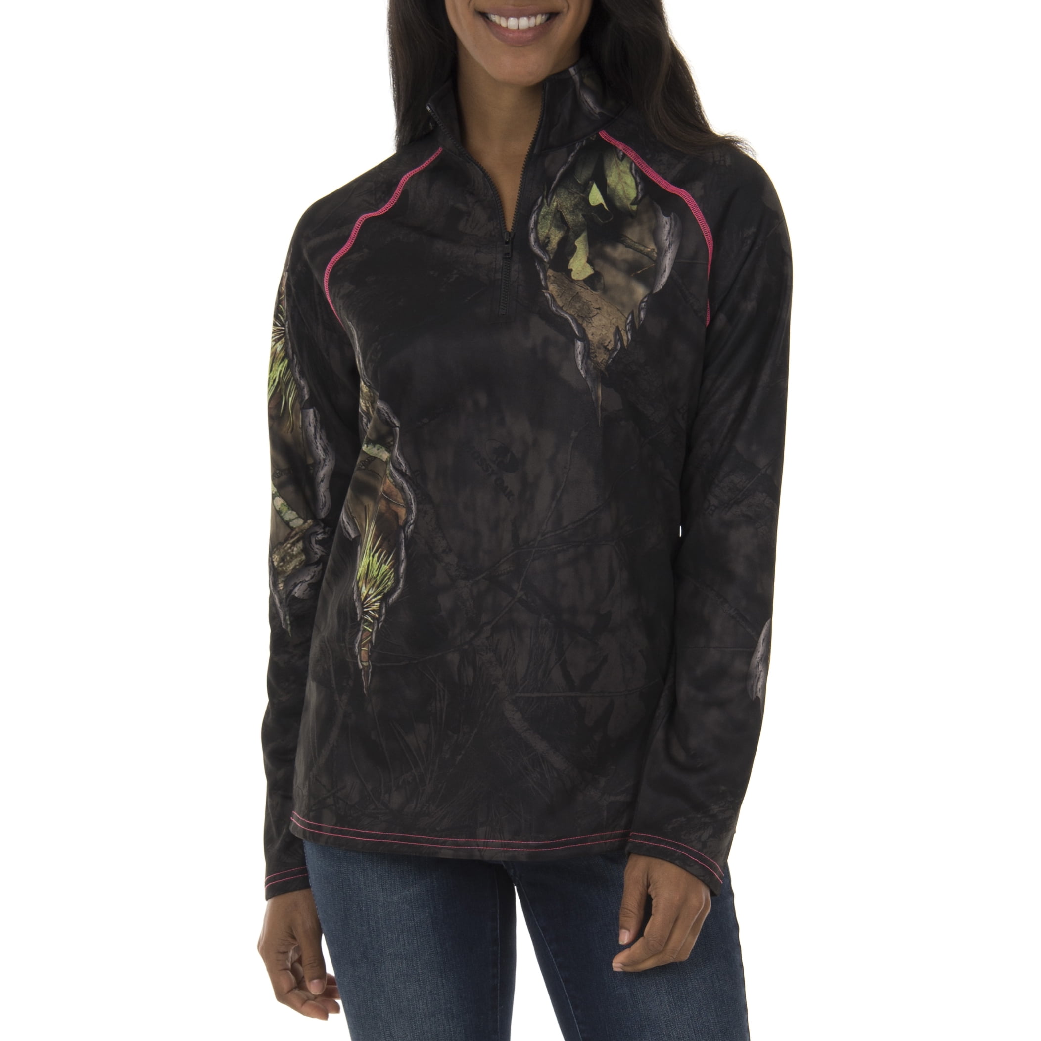 Realtree & Mossy Oak Women's Fleece Performance Camo 1 4 Zip Jacket by INTRADECO