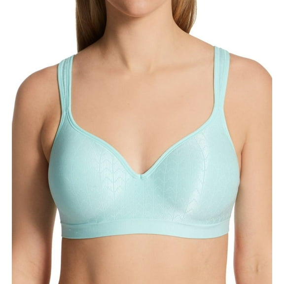 Women's Bali 3463 Comfort Revolution Wirefree Bra (Blue Spearmint Zag 42C)